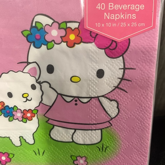 Sanrio Hello Kitty Baby Lamb Pink Spring Set of 40 Beverage Napkins New Package - Picture 3 of 10